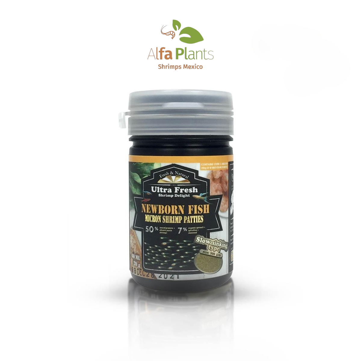 Delicias de camarón ¨Micron¨ para peces recién nacidos (Alevines)