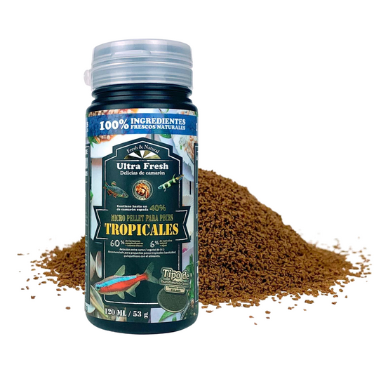 Micro pellet para peces tropicales