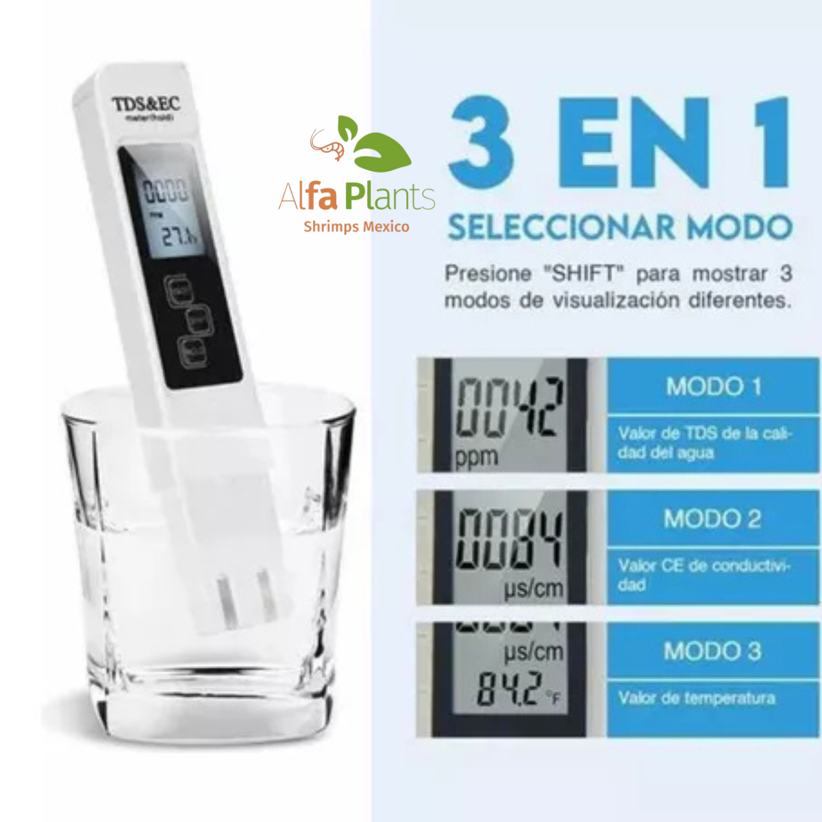 Pluma digital para medir TDS