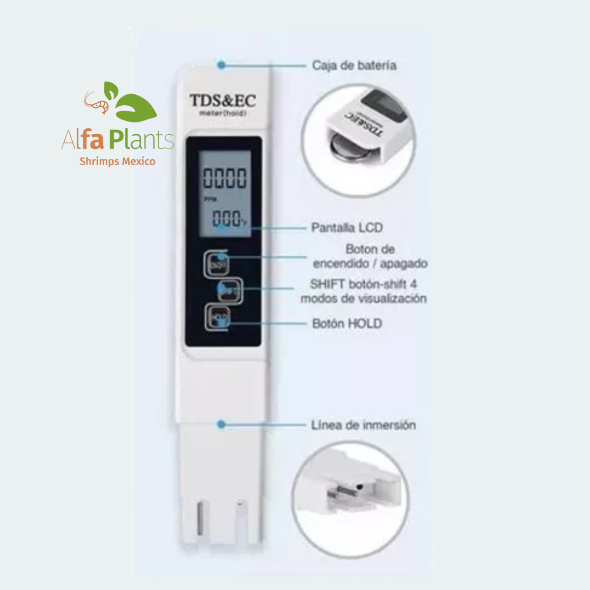 Pluma digital para medir TDS