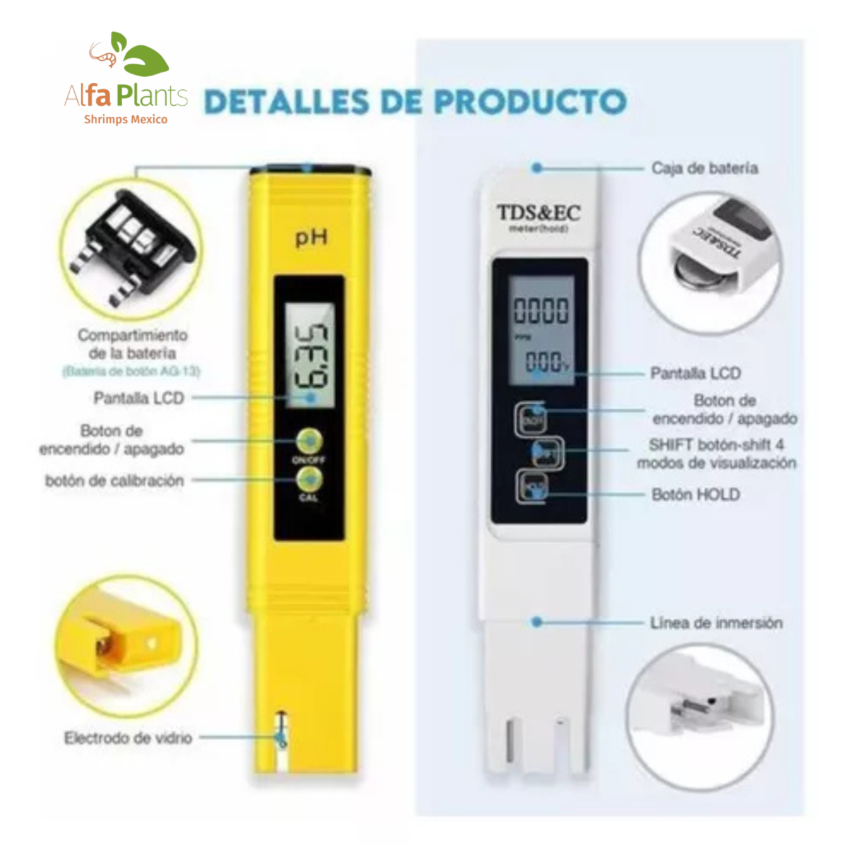 Kit de Plumas para Medir TDS y pH