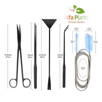 Kit de herramientas negras con cepillo