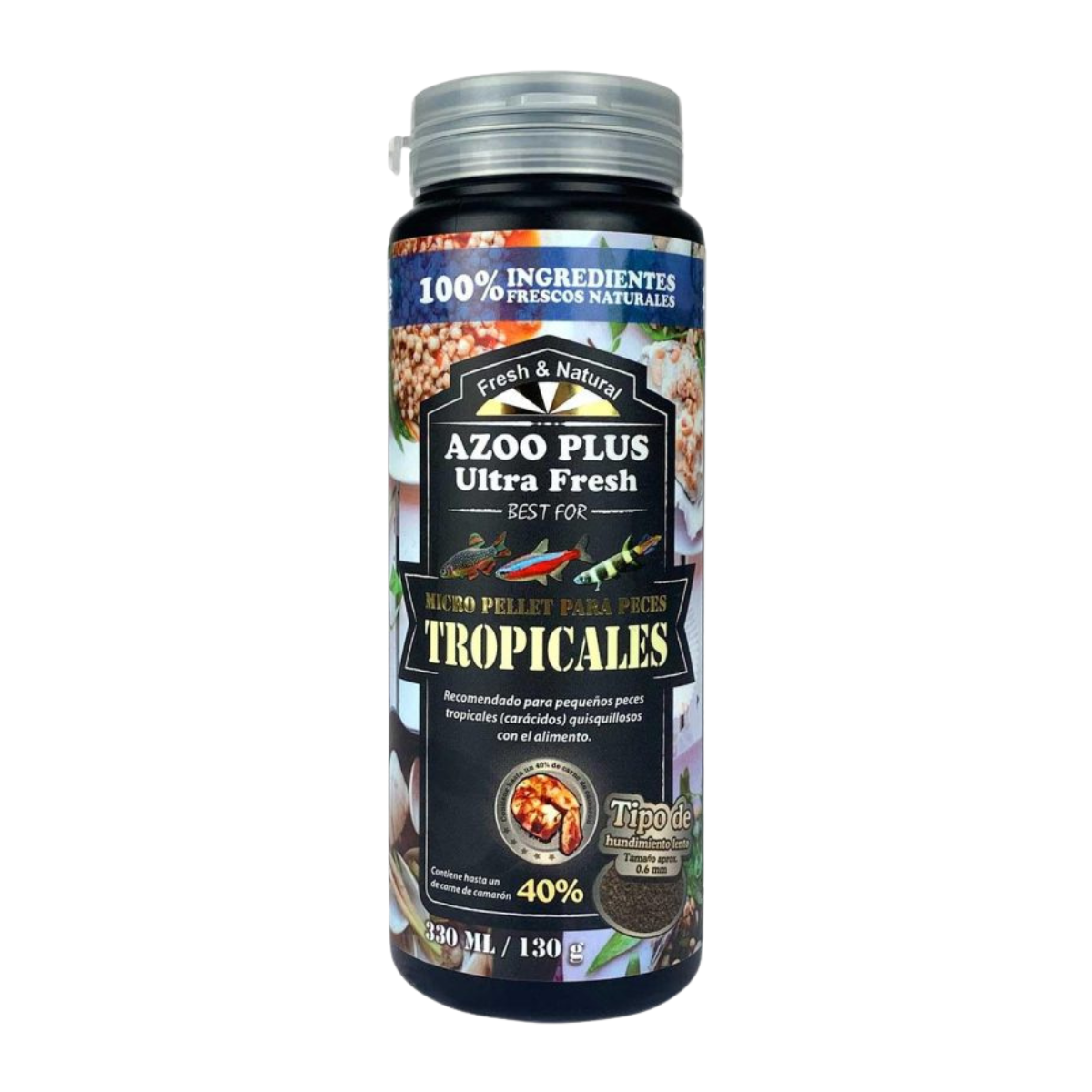 Micro pellet para peces tropicales
