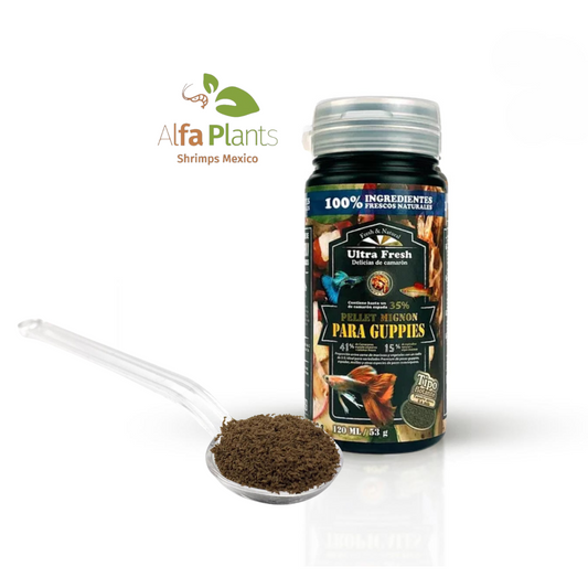 Pellet mignon para pez guppy
