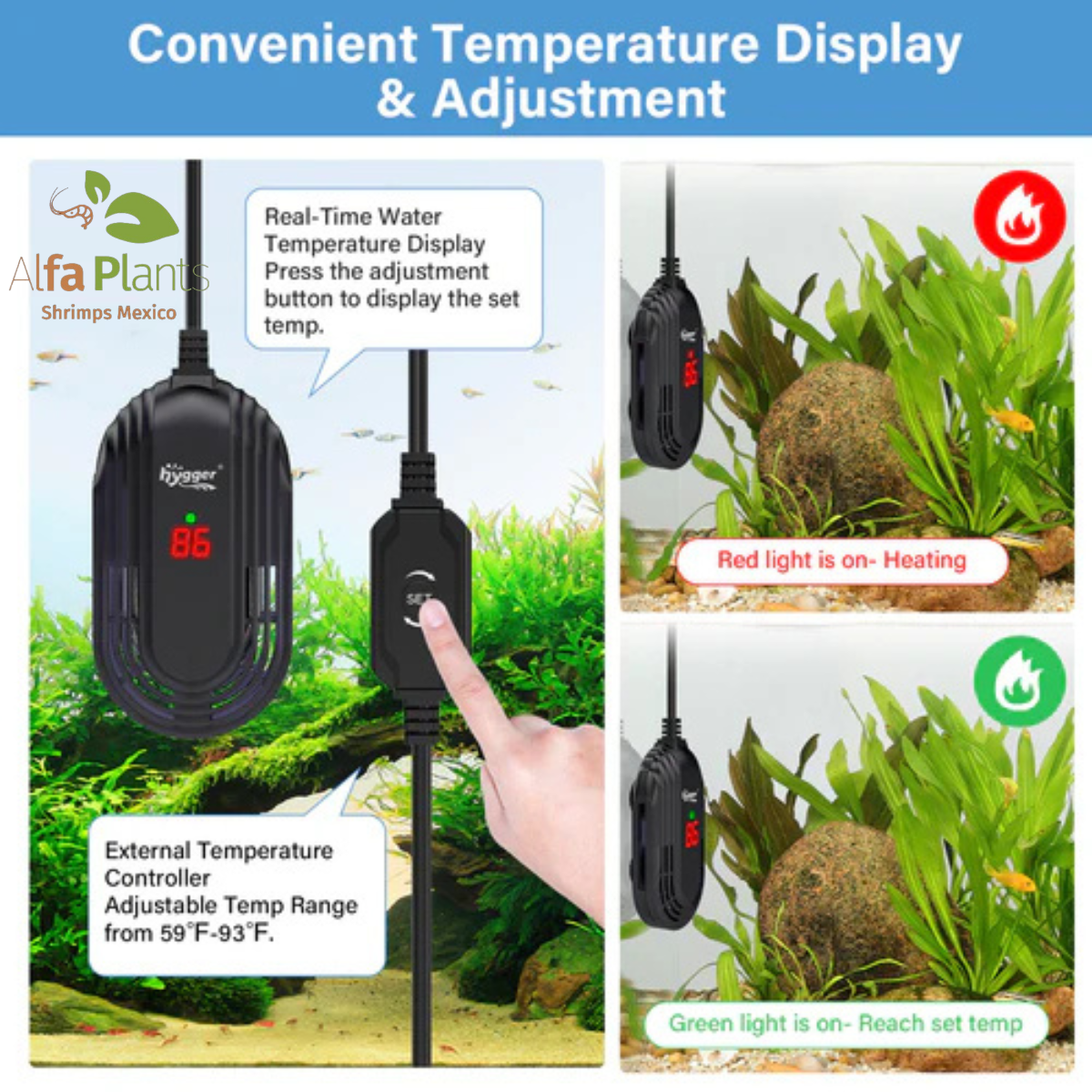 Termostato para acuario Hygger HG097