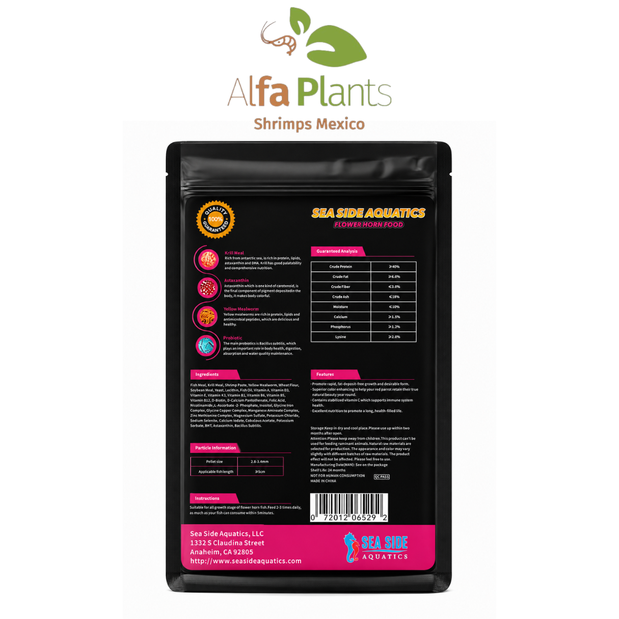 Sea Side Aquatics Flower Horn Food